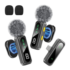 Professional Wireless Lavalier Microphone with LED Power Display for Recording & Live Streaming image 1
