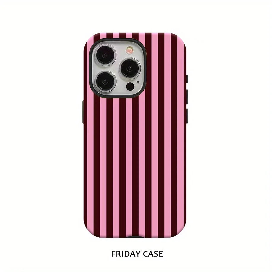 Luxury Striped Double-Layer Case for iPhone 16 Pro & 16 Pro Max