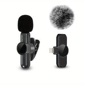 Wireless Lavalier Microphone for iPhone & Android – Mini Clip-On Mic with Windproof Cover image 5