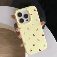 Cute Cartoon Cherry Silicone Case for iPhone 16 & iPhone 16 Pro Max