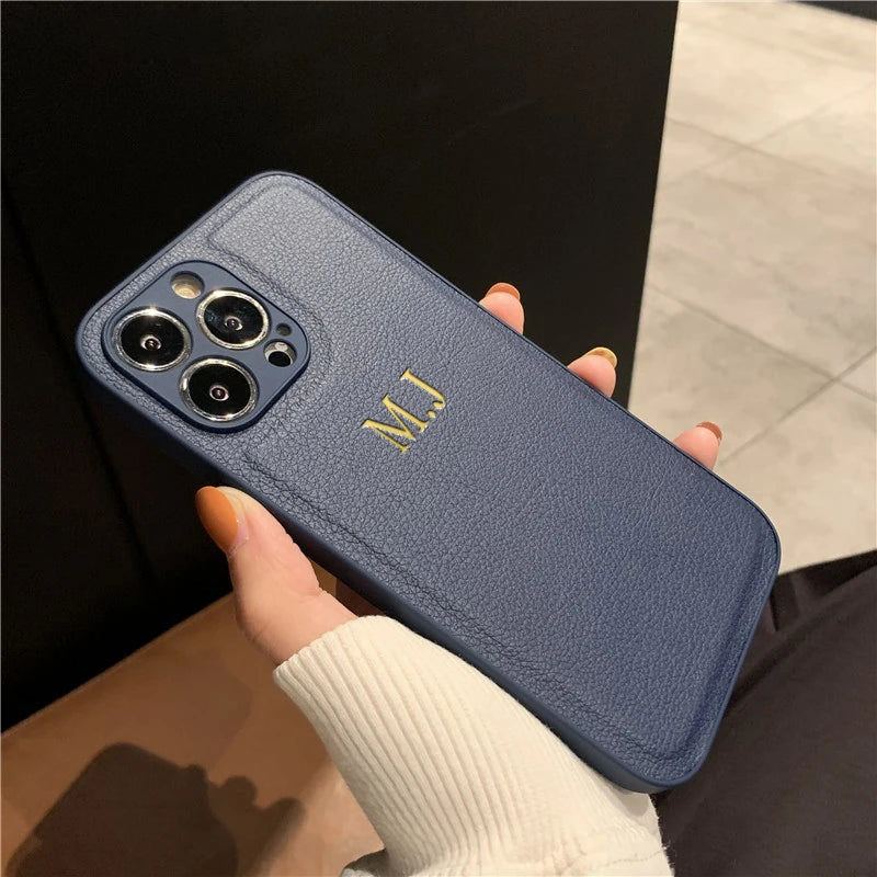 Personalized Custom Name Leather Case for iPhone 15 Pro & iPhone 15 Pro Max