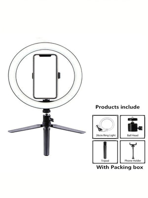 26cm LED Ring Light with Tripod Stand – Video Shooting & Selfie Light image 3