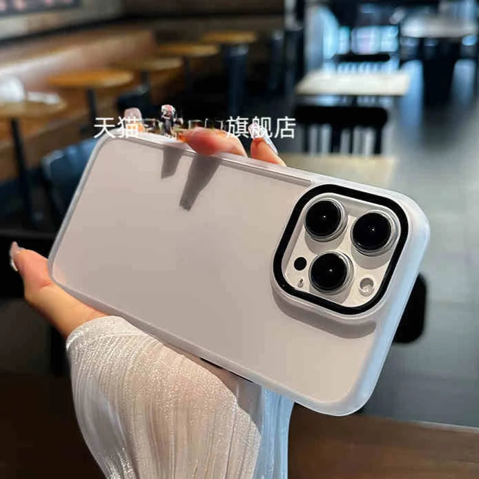 Luxury Titanium Gray Transparent Case for iPhone 15 Pro & iPhone 15 Pro Max