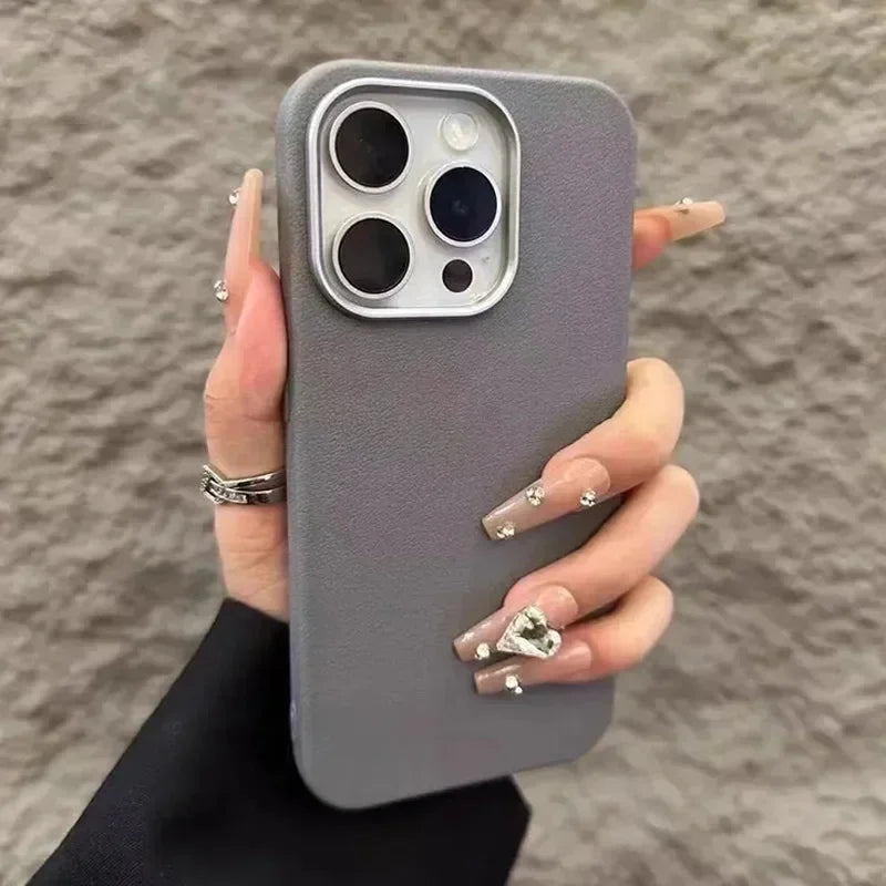 Luxury Matte Leather Case for iPhone 17