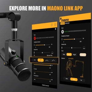 AONO PD400X USB/XLR Dynamic Microphone – RGB Podcast & Streaming Mic image 3