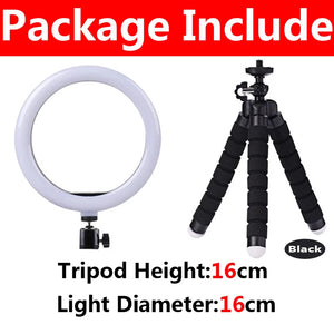 26cm LED Selfie Ring Light with Tripod Stand – Dimmable Video Light image 3