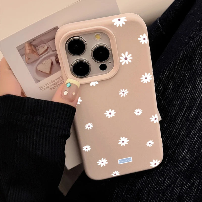 Cute Daisy Flower Silicone Case for iPhone 17