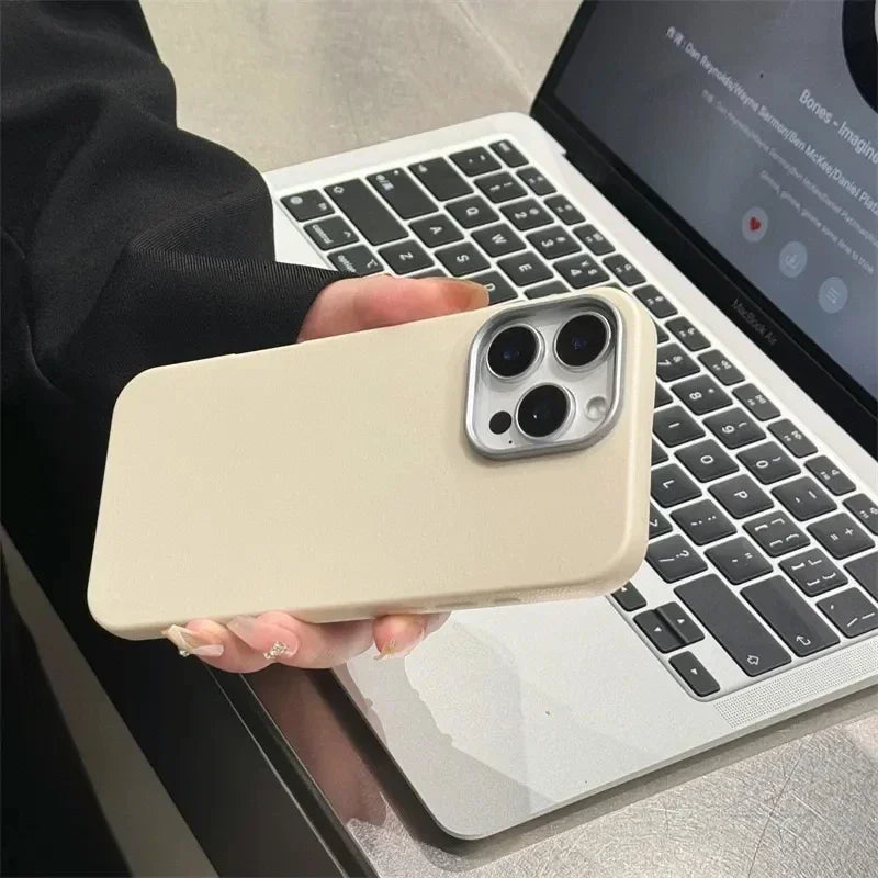 Luxury Matte Leather Case for iPhone 17