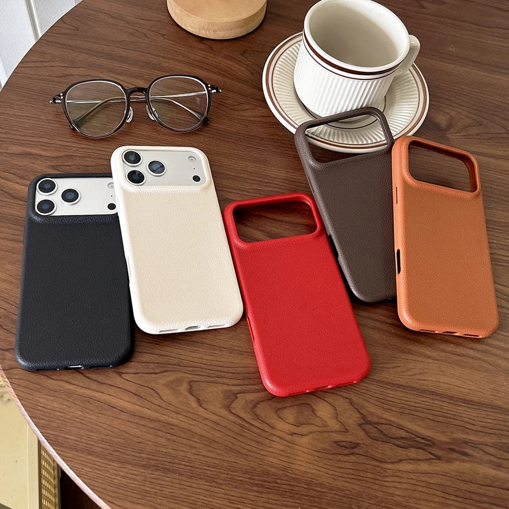 Luxury Leather Texture Shockproof Case for iPhone 17 & 17 Pro Max