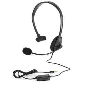 Mini Wired 3.5mm Headset Microphone – Noise Cancelling Single Ear Headband Mic image 1