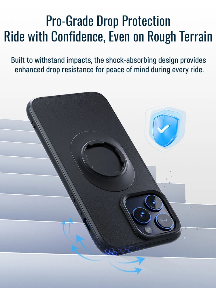 Shockproof Lock-in Bike & Car Mount Case for iPhone 15 Pro & iPhone 15 Pro Max
