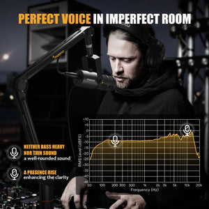 AONO PD400X USB/XLR Dynamic Microphone – RGB Podcast & Streaming Mic image 4