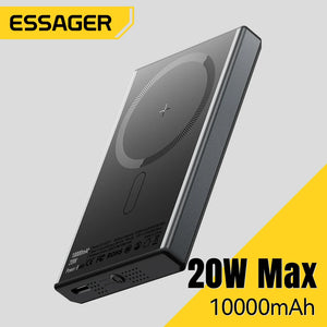 Essager 10000mAh Magnetic Wireless Power Bank 20W Fast Charging with LED Display image 1